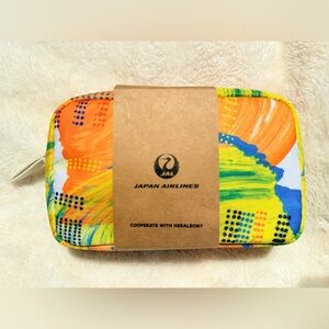Japan Airlines JAL Business Class Amenity Kit Pouch Heralbony Orange